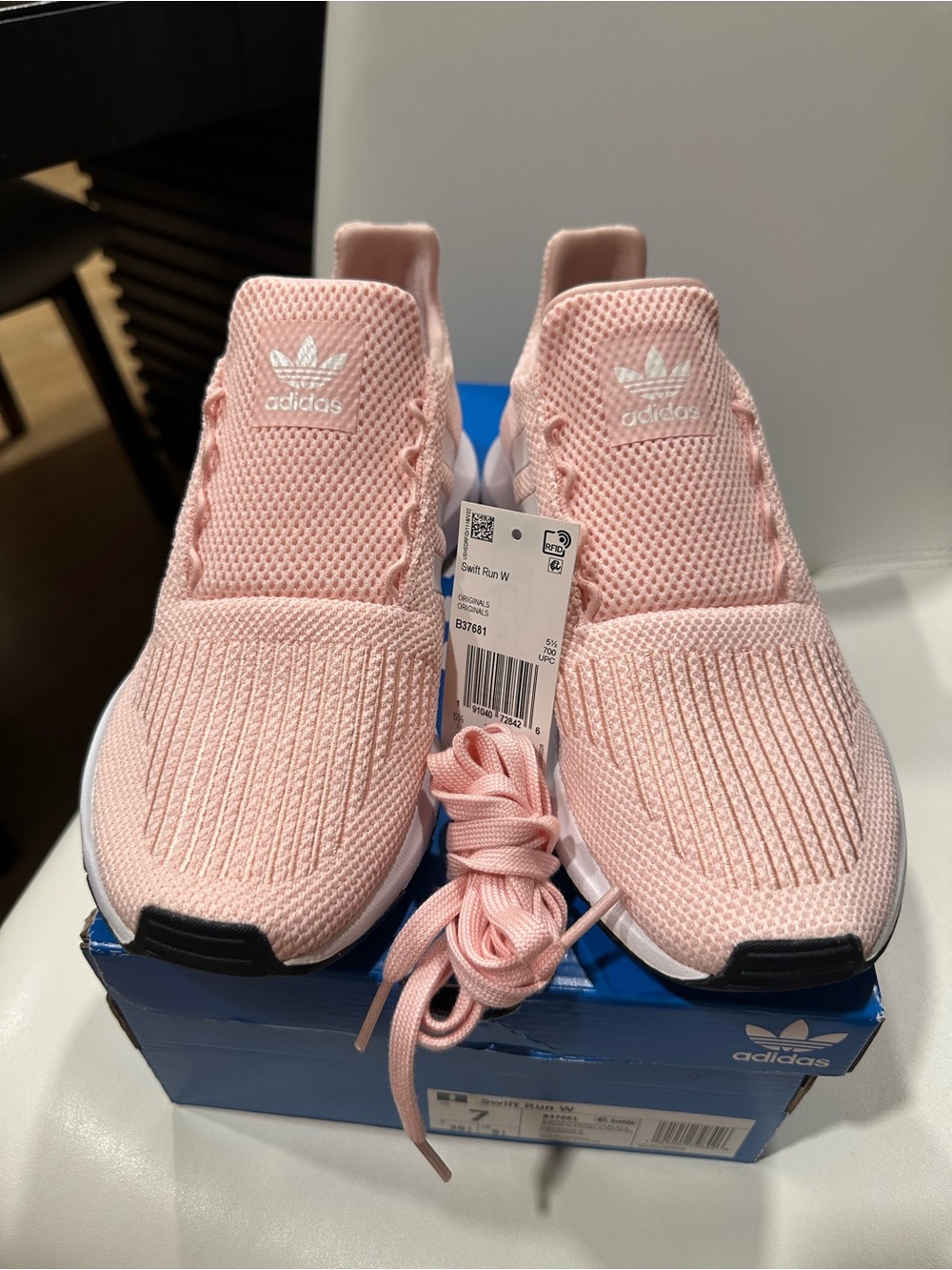 adidas Light Pink Knit Slip-On Sneakers